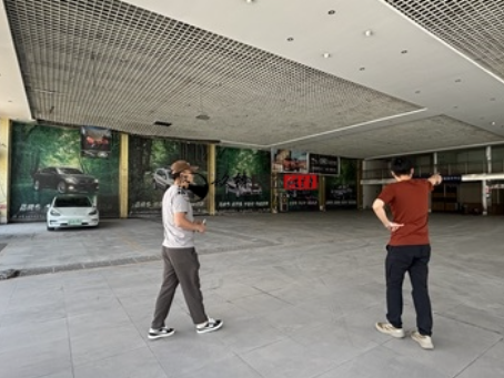 中卫装修公司|中卫绿源汽车展厅设计装修项目现场勘察